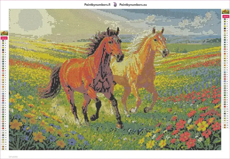 Field Gallop diamond painting adhesive canvas 60x40cm
