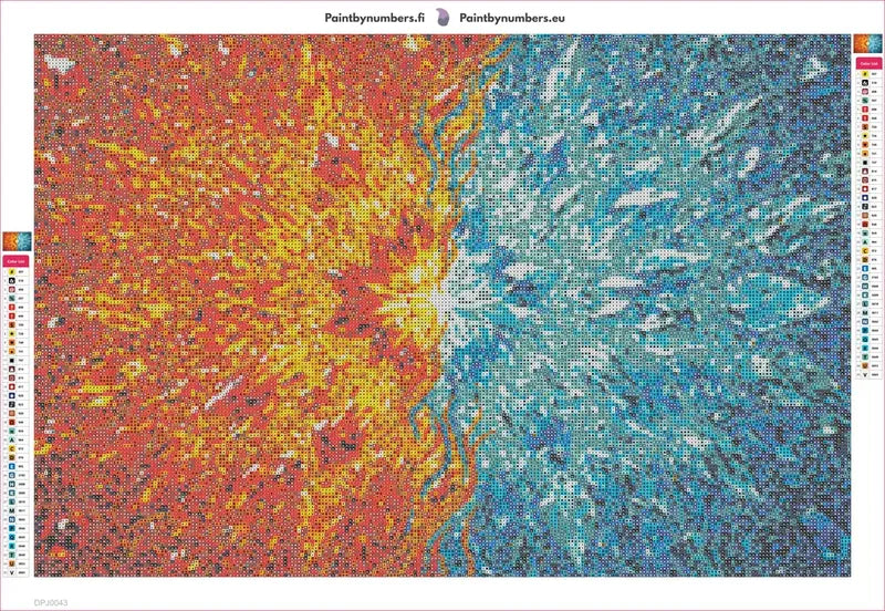 Fire and Ice diamond painting adhesive canvas 60x40cm