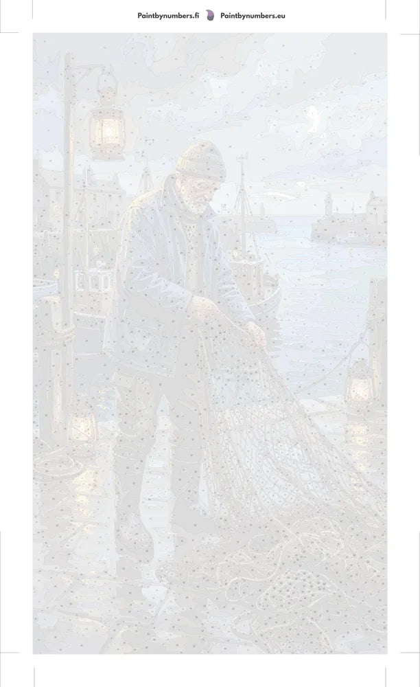 Paint by numbers numbered canvas - Fisherman by Harbor 40x70cm