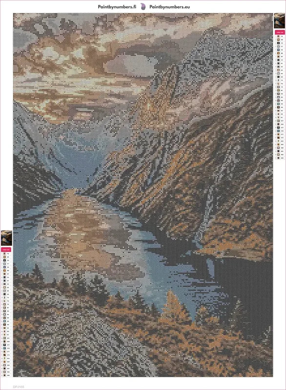 Diamond painting adhesive canvas preview - Fjord Canyon