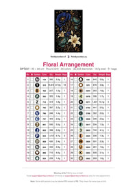 Thumbnail for Floral Arrangement diamond painting color chart – 30 DMC colors