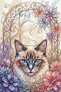 Miniatyrbild: Diamantmönster för Floral Cat