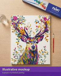 Thumbnail for Finished paint by numbers mockup - Floral Deer Spirit 40x50cm