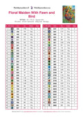 Thumbnail for DMC color chart for Floral Maiden With Fawn and Bird diamond painting - 59 colors
