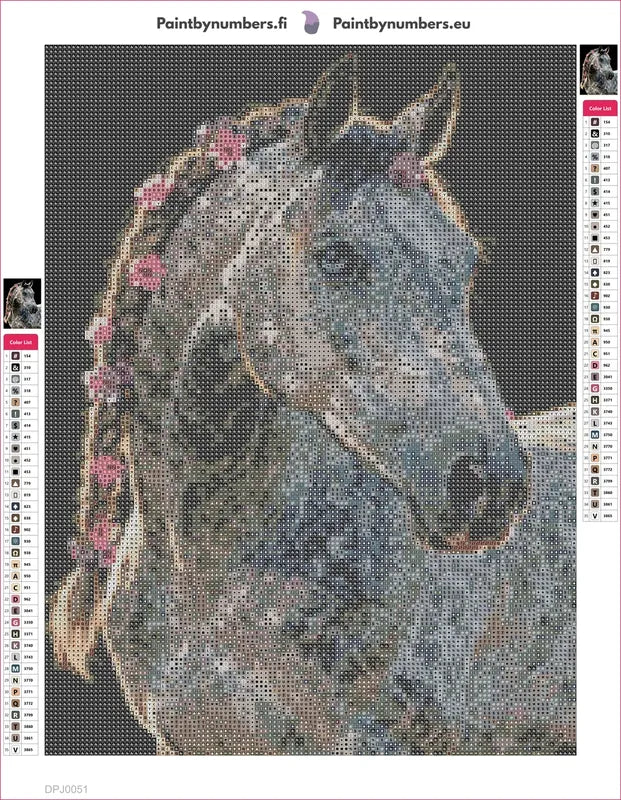 Floral Mane diamond painting adhesive canvas 30x40cm