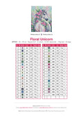 Thumbnail for Floral Unicorn diamond painting color chart – 37 DMC colors