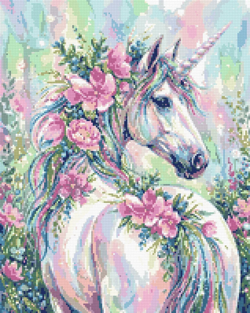 Diamantmönster för Floral Unicorn