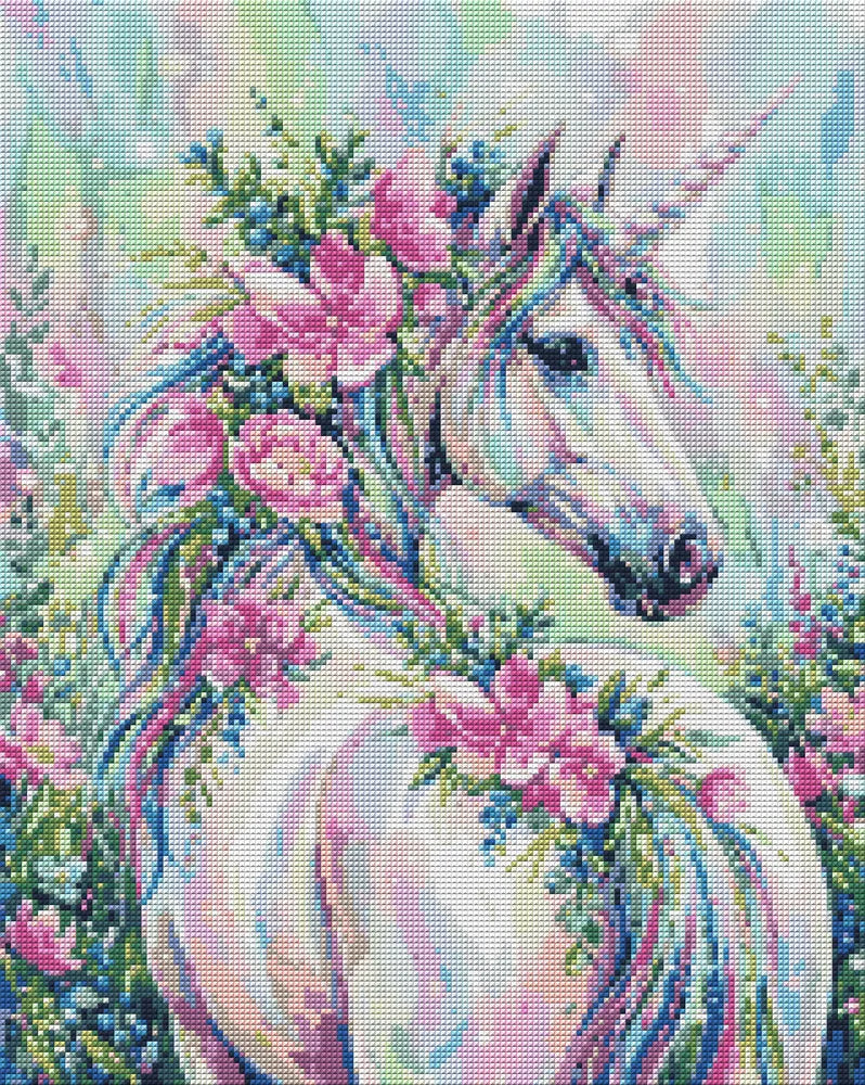 Diamond pattern - Floral Unicorn