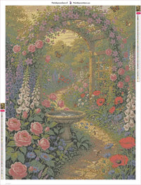 Thumbnail for Flower Garden Path diamond painting adhesive canvas 60x80cm