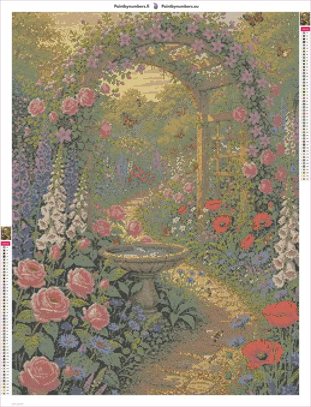 Flower Garden Path diamond painting adhesive canvas 60x80cm