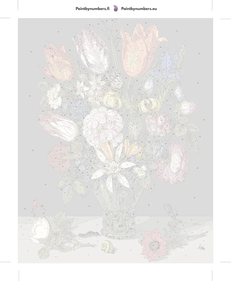 Paint by numbers numbered canvas - Flowers in a Glass 40x50cm