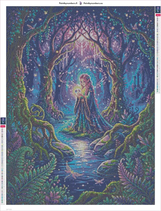 Diamond painting adhesive canvas preview - Forest Elf