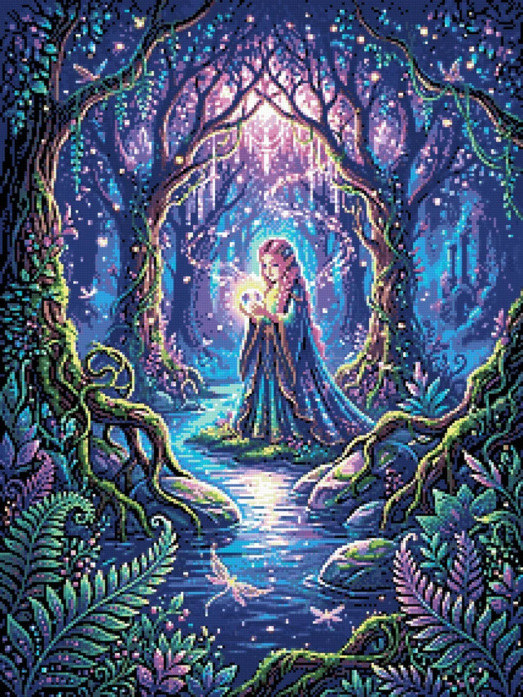 Diamond painting pattern chart - Forest Elf