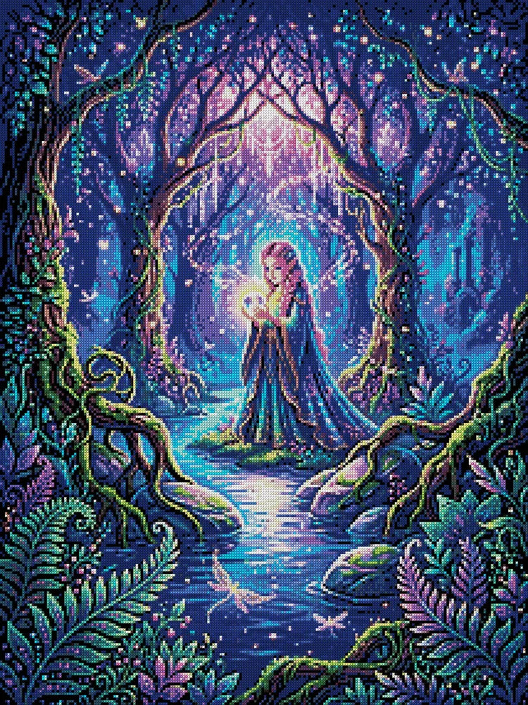 Diamond painting pattern chart - Forest Elf
