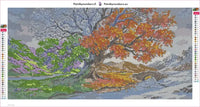 Thumbnail for Four Seasons Tree diamond painting adhesive canvas 60x30cm