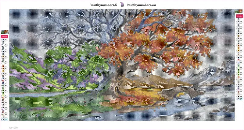 Four Seasons Tree diamond painting adhesive canvas 60x30cm