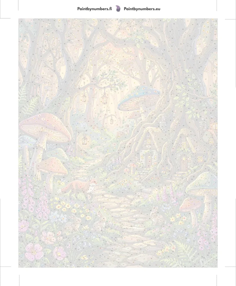 Paint by numbers numbered canvas - Fox and Rabbits Forest Path 40x50cm