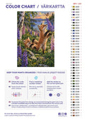 Thumbnail for Paint color chart and instructions - Fox Cubs in the Lupines 40x60cm