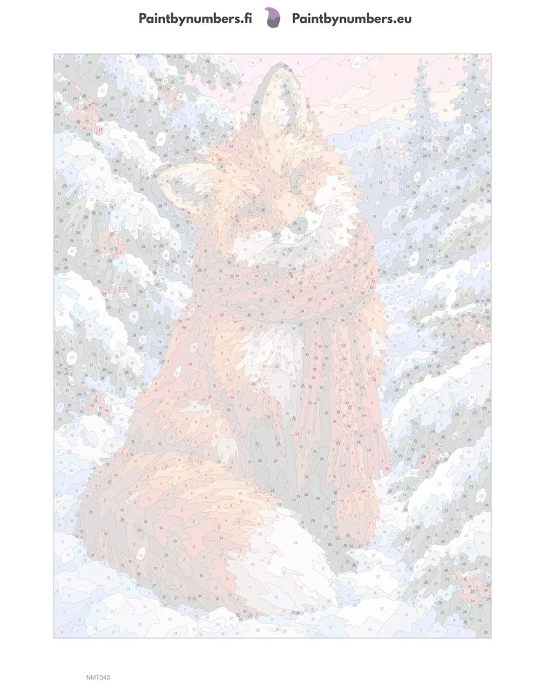 Paint by numbers numbered canvas - Fox in a Red Scarf 30x40cm