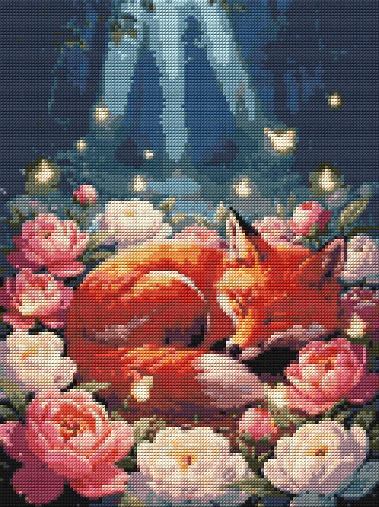 Diamond Pattern - Fox in Blossoms