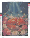 Thumbnail for Fox in Blossoms diamond painting adhesive canvas 30x40cm