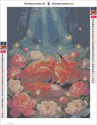Thumbnail for Fox in Blossoms diamond painting adhesive canvas 30x40cm