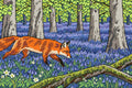 Thumbnail for Fox in the Bluebell Wood, 60x40 cm diamond painting – finished design preview
