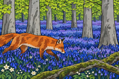 Fox in the Bluebell Wood, 60x40 cm diamond painting – original artwork the design is made from
