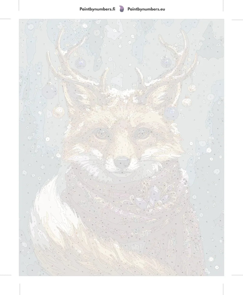 Numbered canvas - Fox with Antlers and Scarf 40x50cm