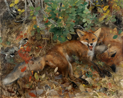 Foxes by Liljefors, 50x40 cm diamond painting – original artwork the design is made from