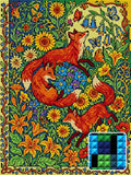 Thumbnail for Foxes in Wildflower Meadow, 60x80 cm diamond painting – finished design preview with a close-up of square drills