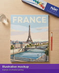 Thumbnail for Finished paint by numbers mockup - France Travel Poster 40x50cm