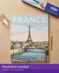 Thumbnail for Finished paint by numbers mockup - France Travel Poster 40x50cm