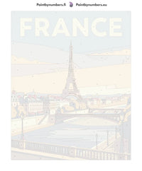 Thumbnail for Paint by numbers numbered canvas - France Travel Poster 40x50cm