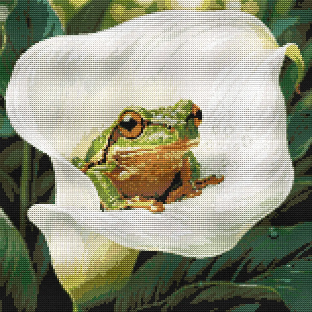 Diamond Pattern - Frog in Calla Lily