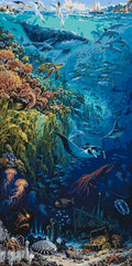 Thumbnail for Ocean animals, coral reef and shipwreck paint by numbers. Colorful scene.