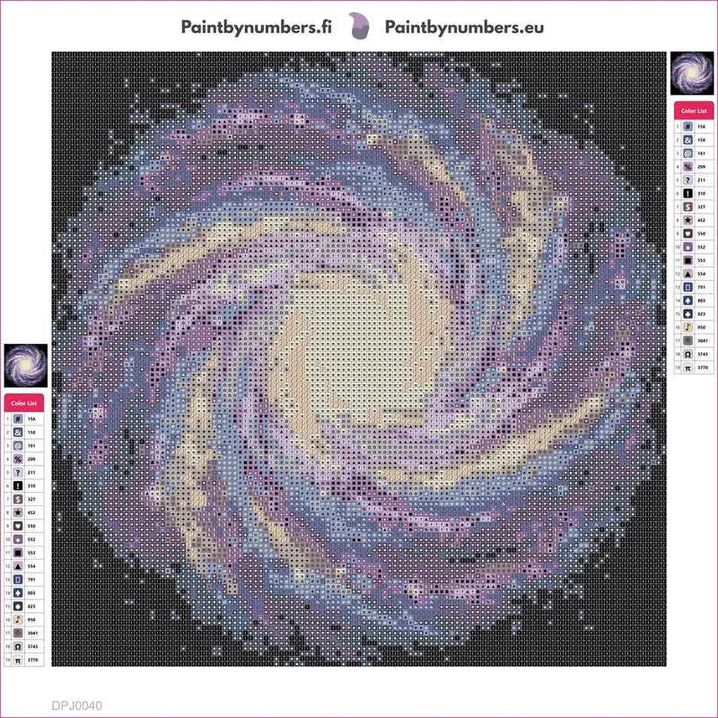 Galactic Swirl diamond painting adhesive canvas 30x30cm