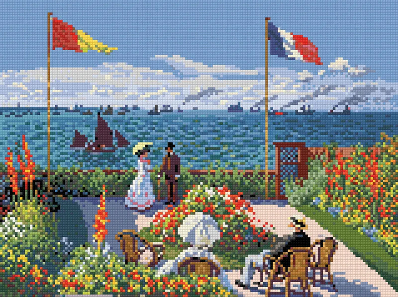 Garden at Sainte-Adresse by Monet, 40x30 cm diamond painting – finished design preview
