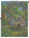 Thumbnail for Diamond painting adhesive canvas preview - Garden Tea Party
