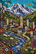 Thumbnail for Diamond painting pattern chart - Georgian Towers