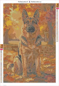 Thumbnail for German Shepherd in Autumn diamond painting adhesive canvas 40x60cm
