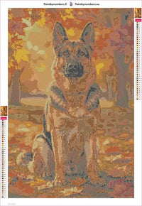 Thumbnail for German Shepherd in Autumn diamond painting adhesive canvas 40x60cm