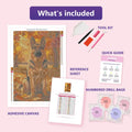 Thumbnail for German Shepherd in Autumn 40x60cm diamond painting kit contents: adhesive canvas, color chart, tools and diamond bags