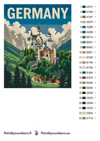 Thumbnail for Color chart and instructions - Germany Travel Poster 40x50cm