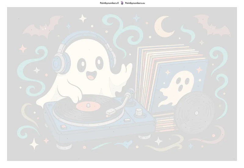Numbered canvas - Ghost DJ with Records 80x120cm