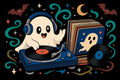 Thumbnail for Ghost DJ with a turntable and vinyl records Paint By Numbers.