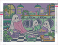 Thumbnail for Diamond painting adhesive canvas preview - Ghosts at the Laundromat