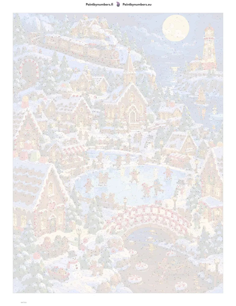 Paint by numbers numbered canvas - Gingerbread Village 60x80cm