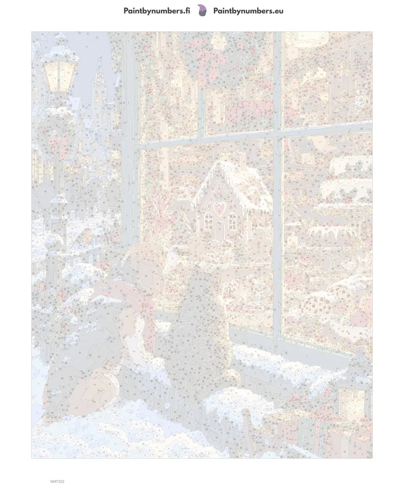 Paint by numbers numbered canvas - Gingerbread Window 40x50cm