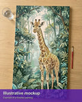 Thumbnail for Illustration of the completed paint by numbers - Giraffe in Jungle 40x70cm